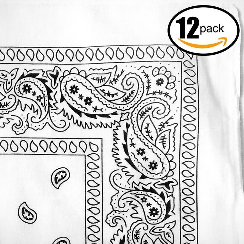 TZ Promise 12 Pack Bulk 100% Cotton Paisley Bandana Head Wrap Size 22 x 22 inches - Image 2